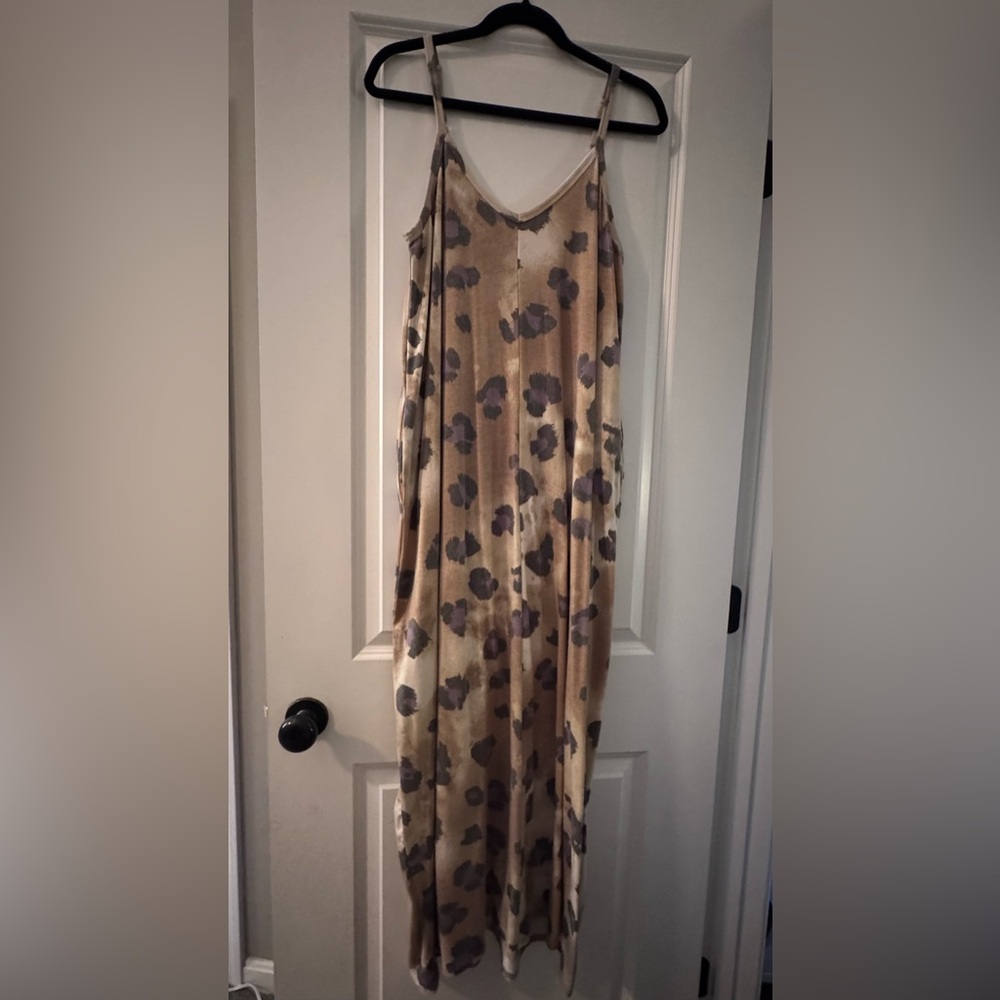 Zenana Outfitters Taupe and Gray Animal Print Maxi